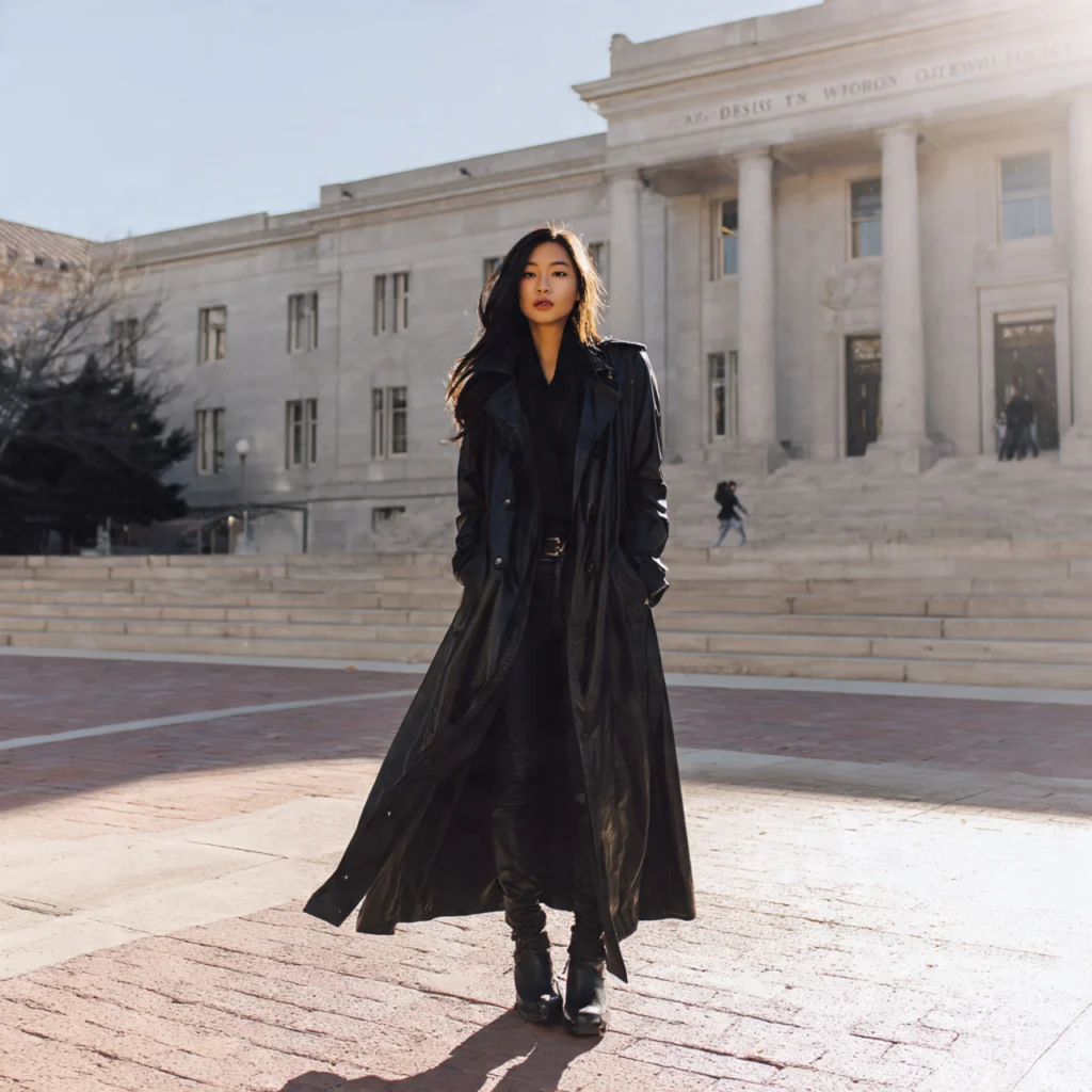 Black Back to School Outfits With Statement Outerwear