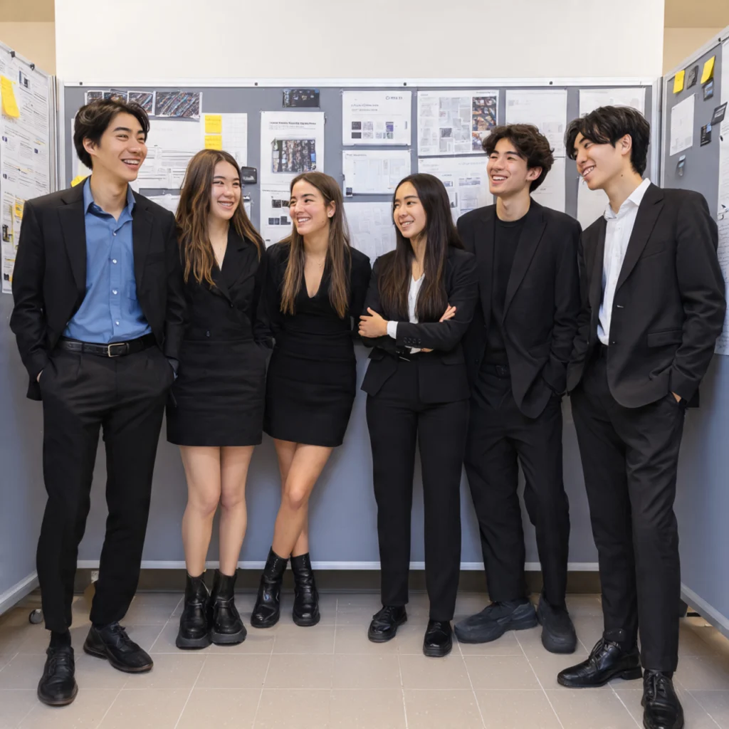 Black Back to School Outfits for Group Projects and Presentations