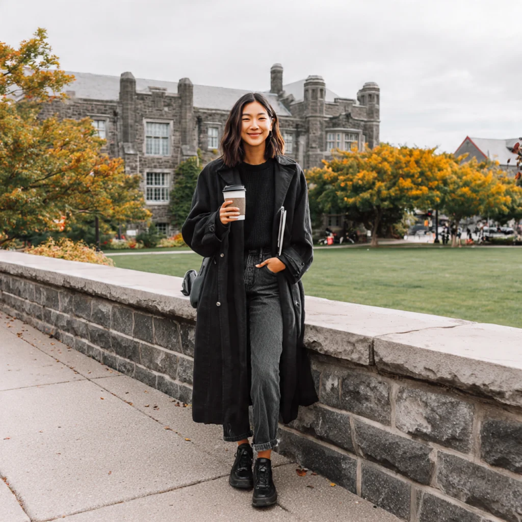 Black Back to School Outfits for Layering-Rich Days