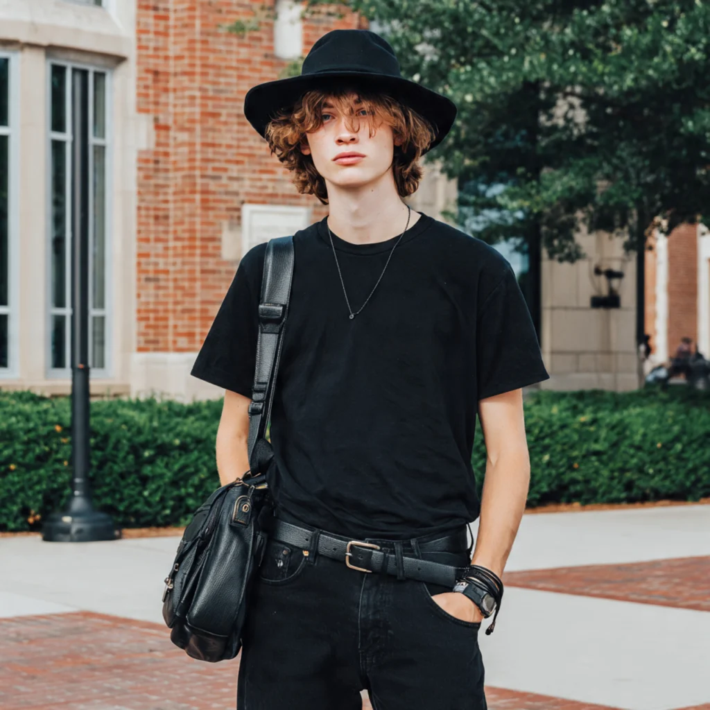 Black Back to School Outfits with Monochrome Accessories