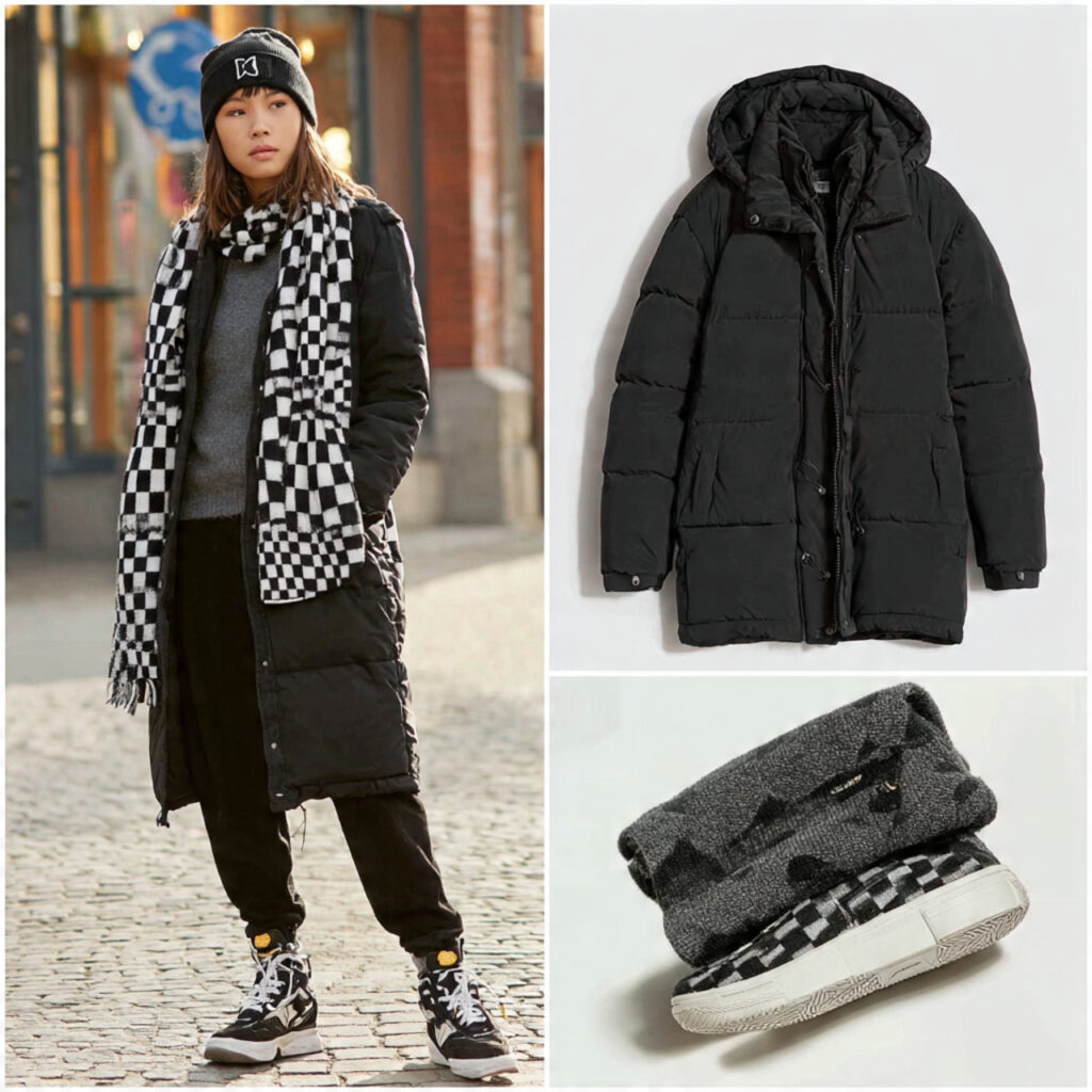 27 Trendy Winter Outfits for Teens: Layering, Color & Comfort 18 Bold Checkerboard Accents Idea