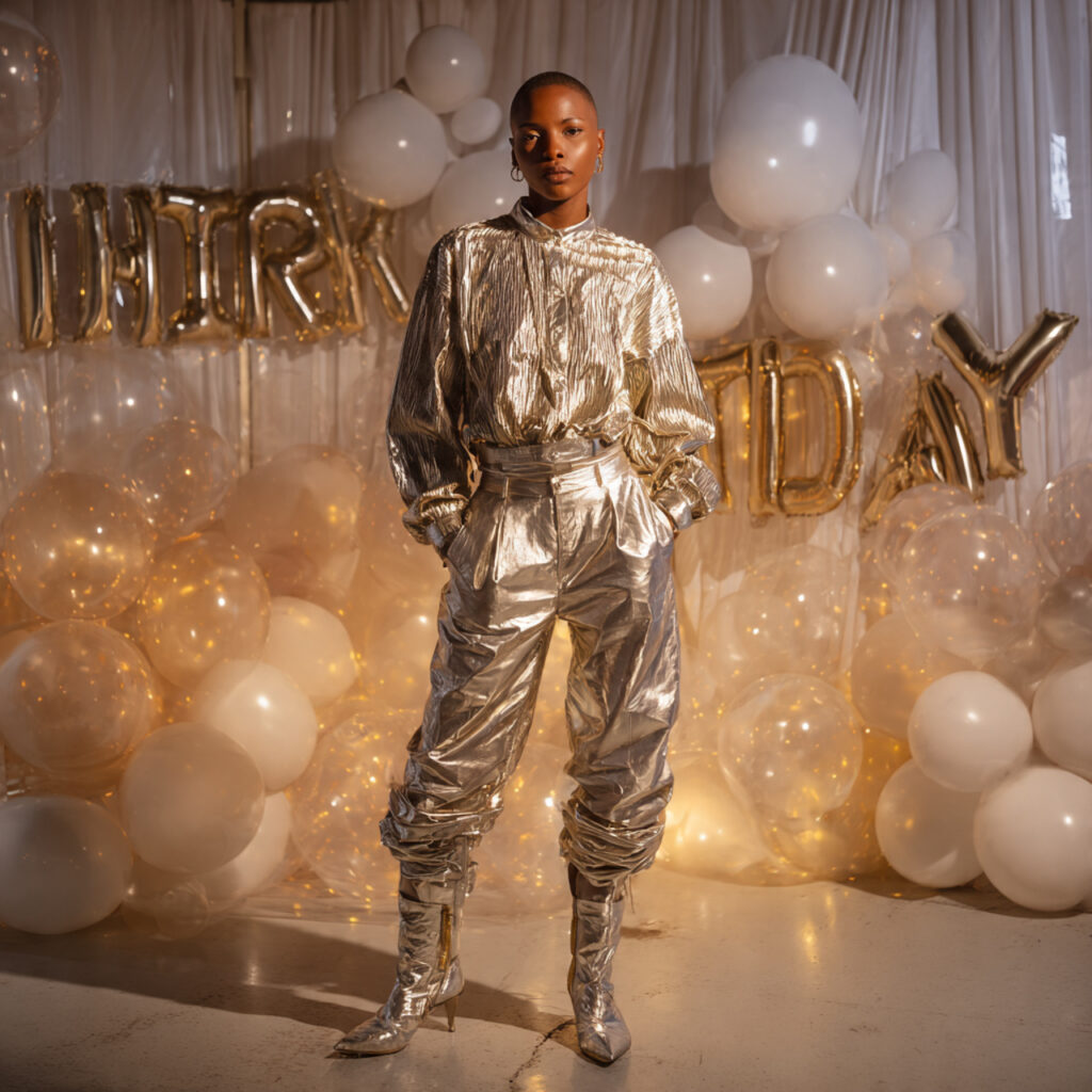 Bold Metallic Birthday Outfit Ideas