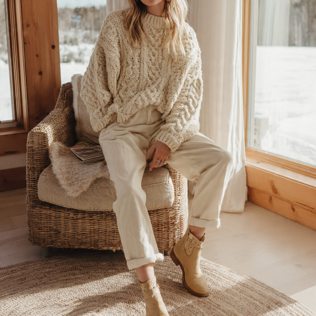 Cable Knit Sweater Winter Fashion Outfits
