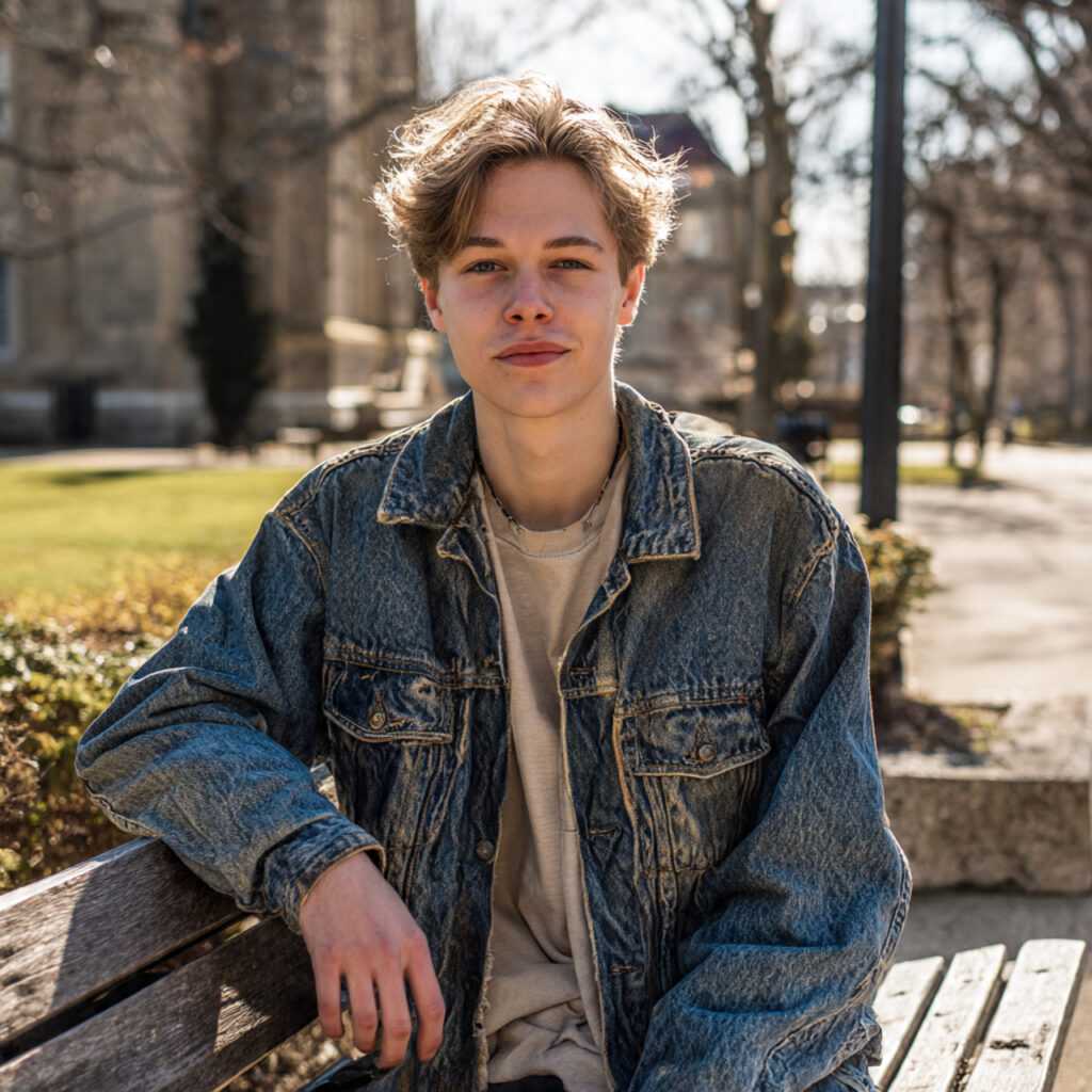 Campus Denim Jacket Aesthetic