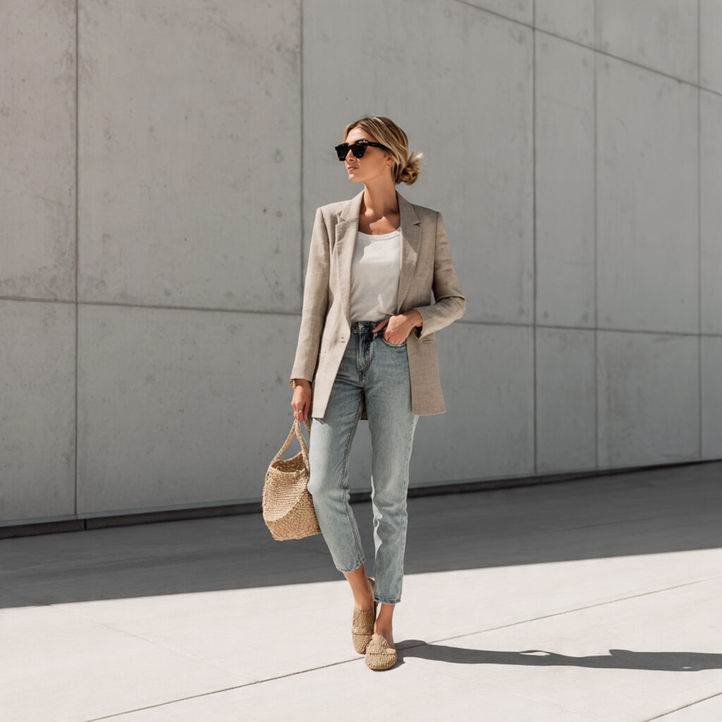 20 Best Minimalist Outfit Ideas to Stay Stylish with Less 17 Casual Blazer with Jeans