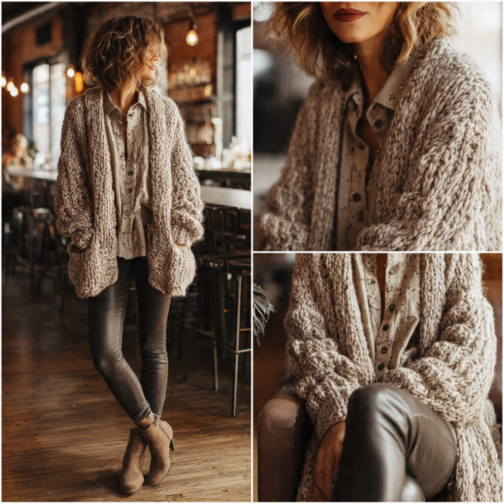 20 Best Casual Winter Outfits for Effortless Cold-Season Style 19 Chunky Cardigans for Layered Comfort