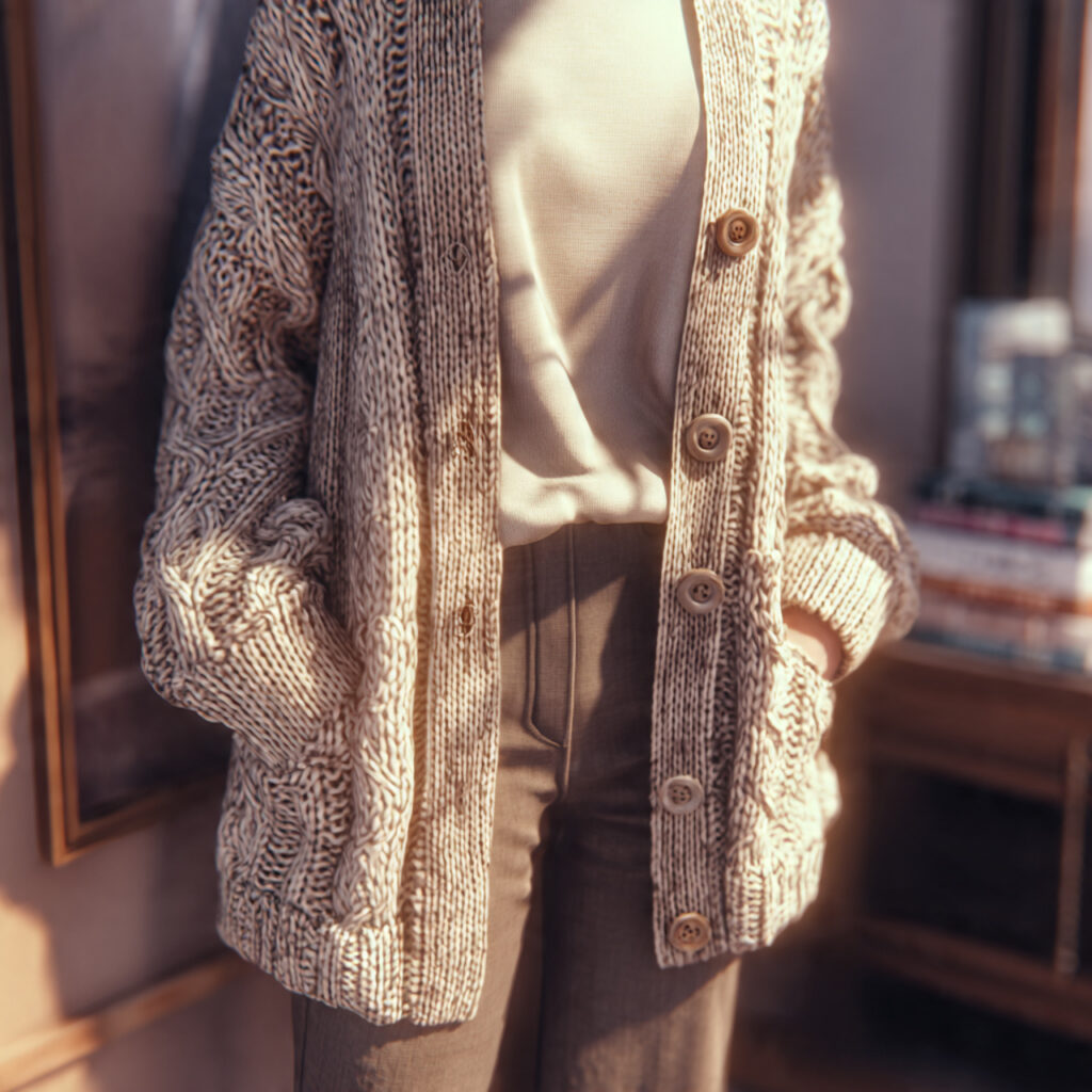 27 Trendy Winter Outfits for Teens: Layering, Color & Comfort 11 Chunky Knit Cardigan Ensemble Idea