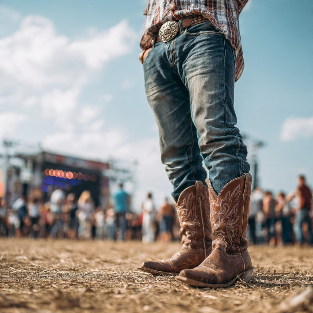 25 Trendy Country Concert Outfit Ideas to Rock Your Look 2 Classic Cowboy Boots with Jeans