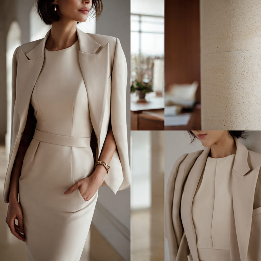 Column Dress With Blazer