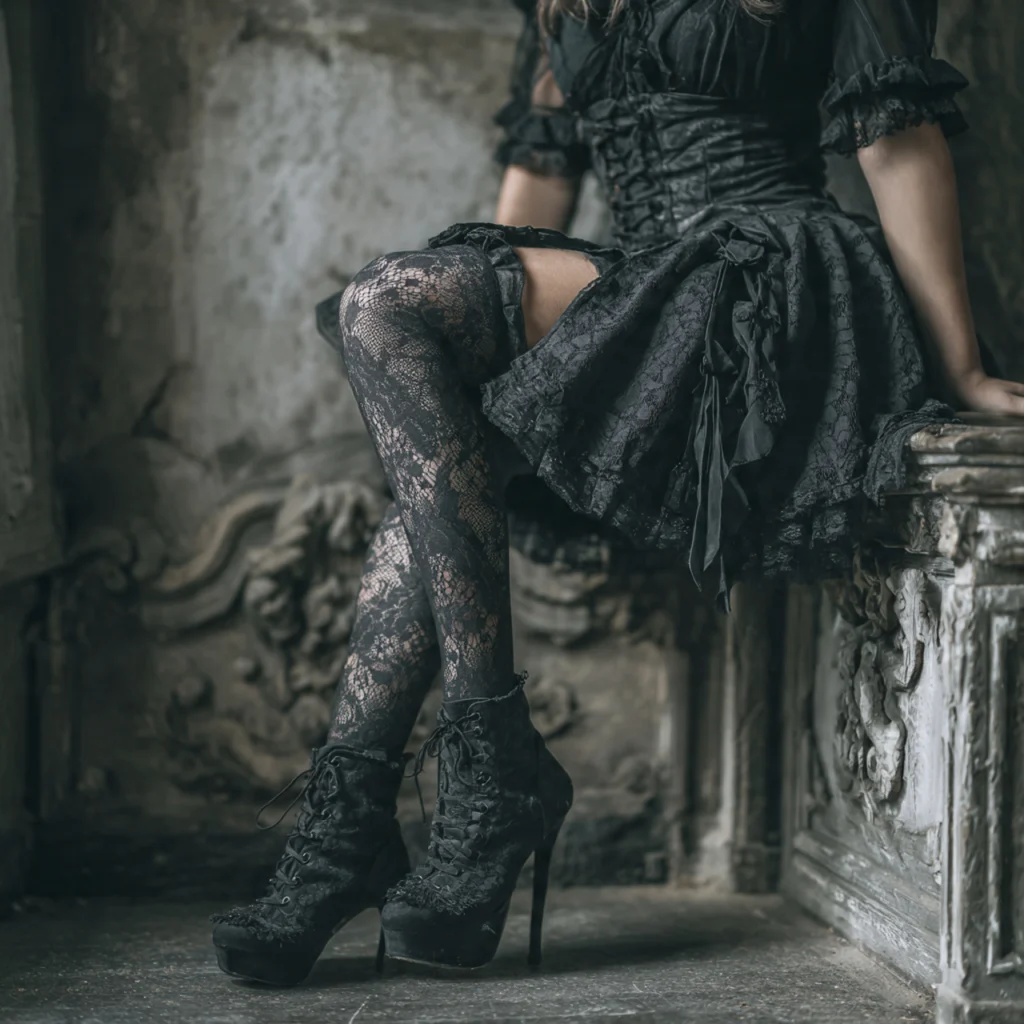 Dark Hosiery in Trad Goth Outfits