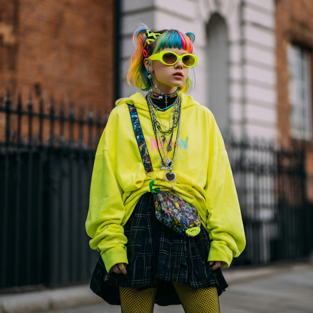 27 Trendy Winter Outfits for Teens: Layering, Color & Comfort 23 E-Girl Aesthetic with Bright Colors Idea