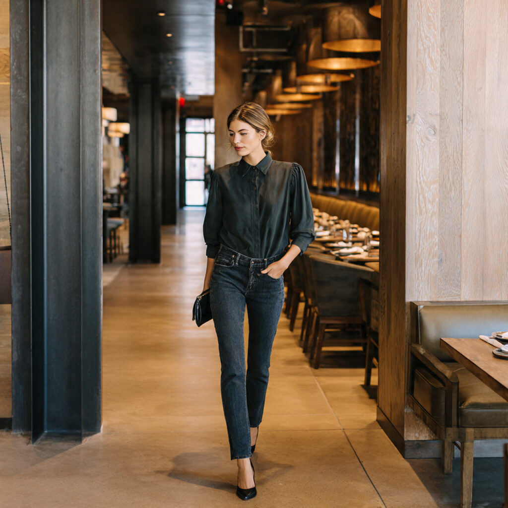 Elevated Denim Birthday Dinner Outfit Looks