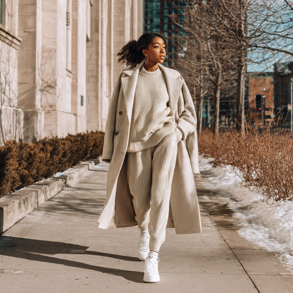 27 Trendy Winter Outfits for Teens: Layering, Color & Comfort 22 Elevated Loungewear Matching Set Idea