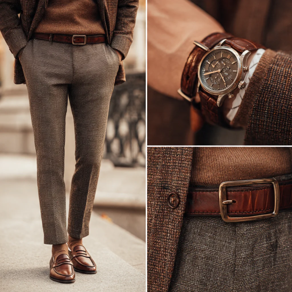 Fall Business Casual Outfits Using Leather Accents
