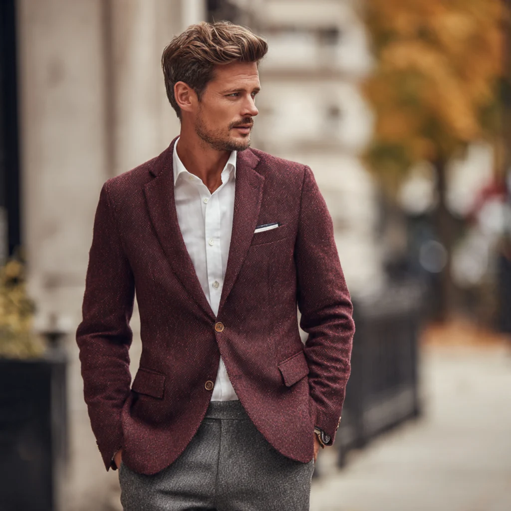 Fall Business Casual Outfits with Burgundy Outerwear