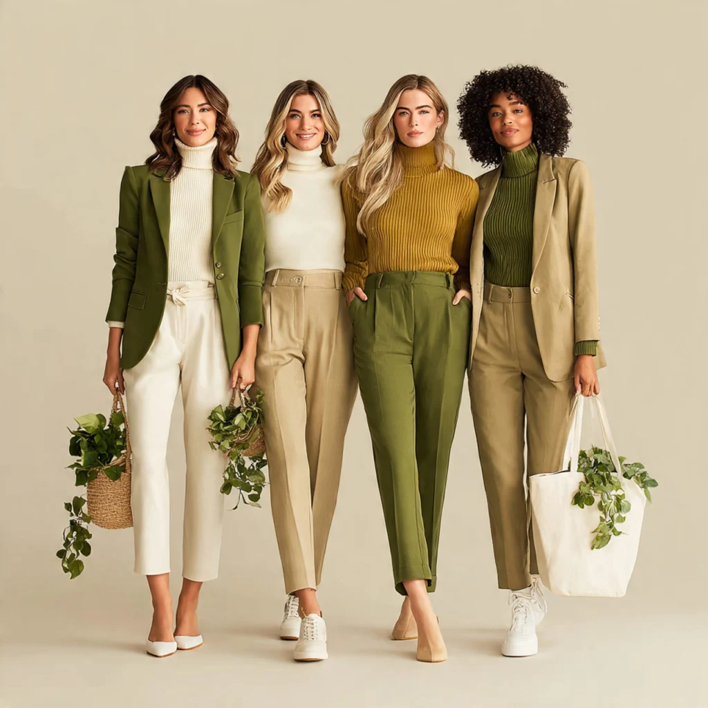 Fall Business Casual Outfits with Olive and Khaki Mix