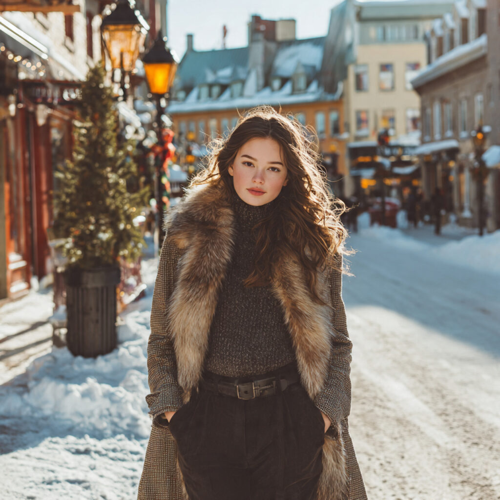 27 Trendy Winter Outfits for Teens: Layering, Color & Comfort 10 Faux Fur Trimmed Coat Idea