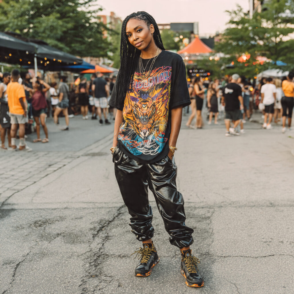 Graphic Tees and Leather Pants