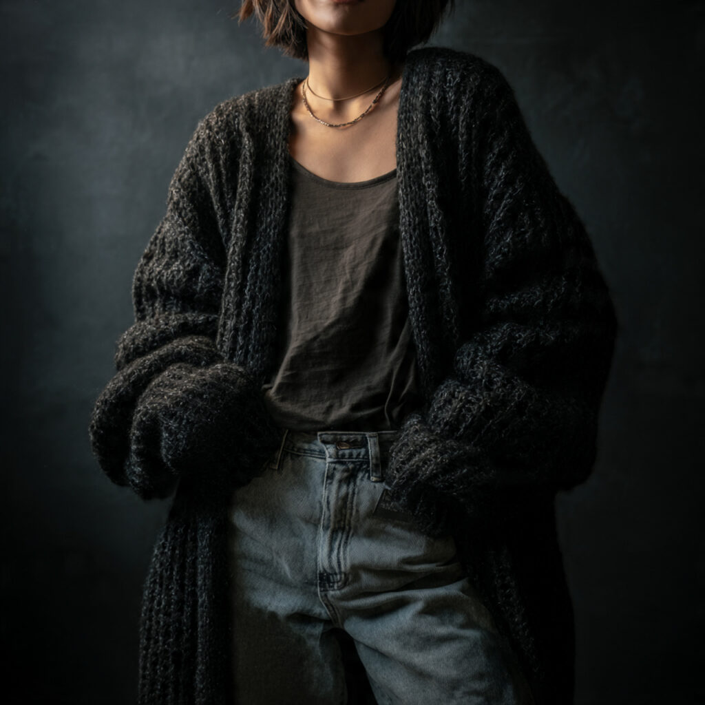 Grunge Outfit Ideas with Oversized Cardigans