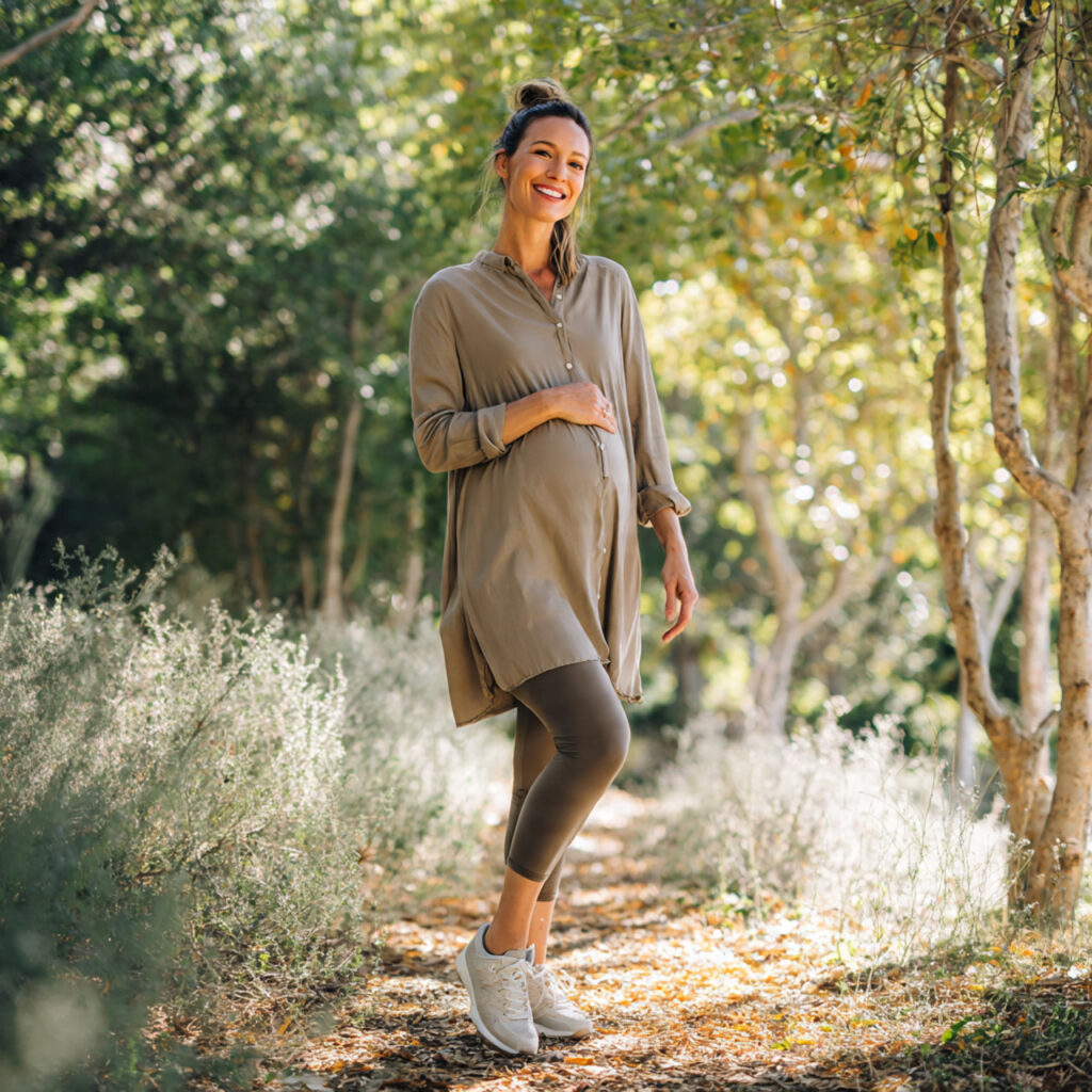 20 Trendy Cute Maternity Outfit Ideas to Stay Stylish and Comfortable 3 High-Waisted Maternity Leggings