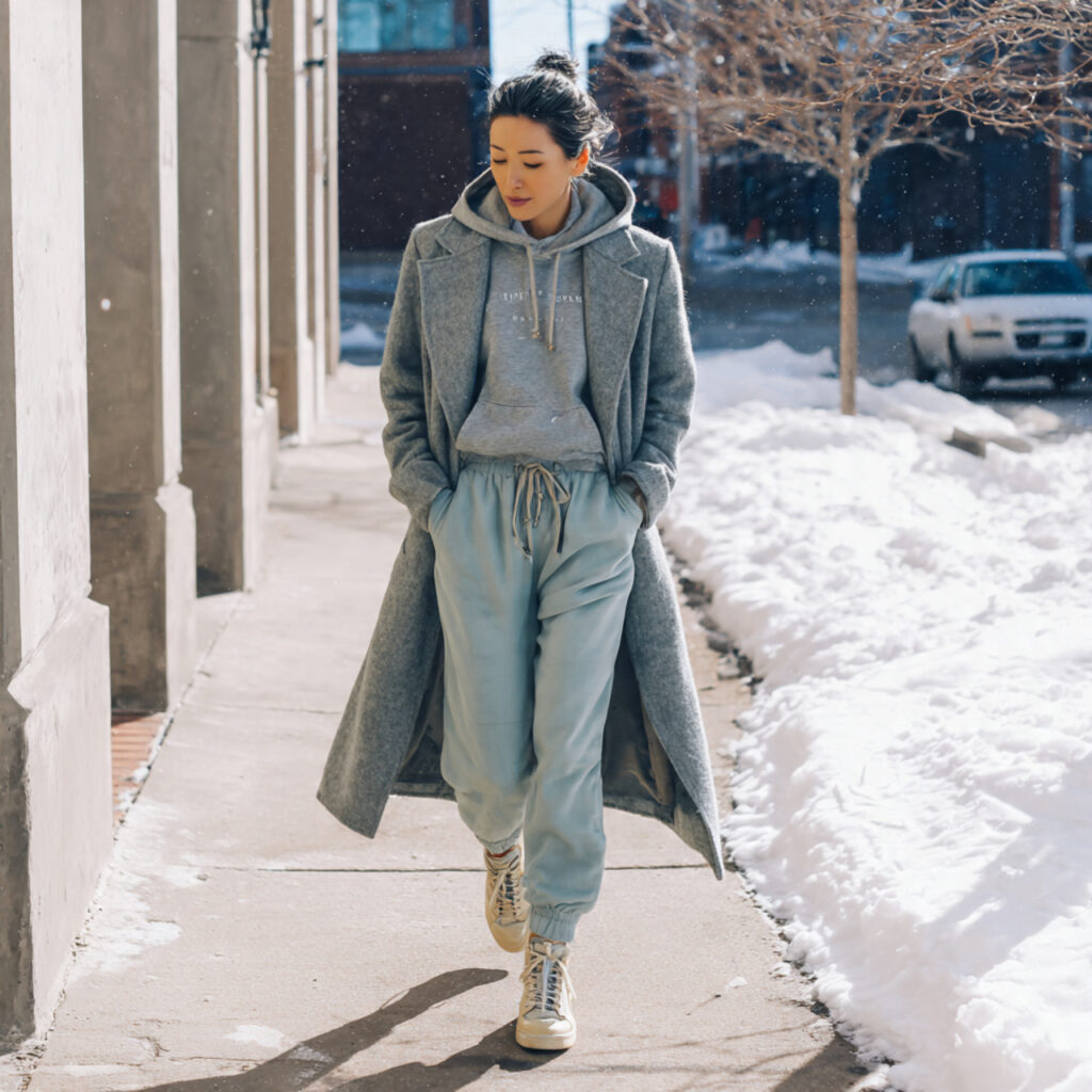 Hoodie and Coat Winter Fashion Outfits