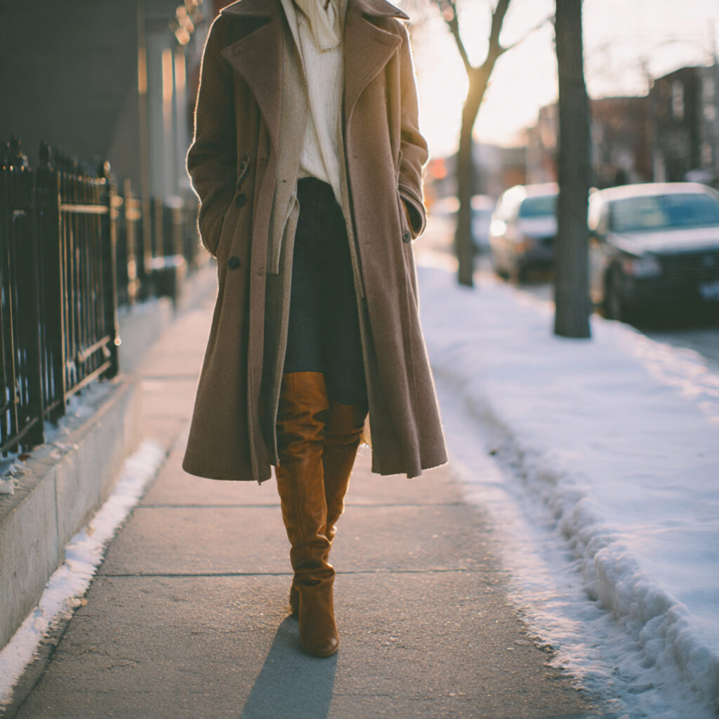 Knee-High Boot Winter Fashion Outfits