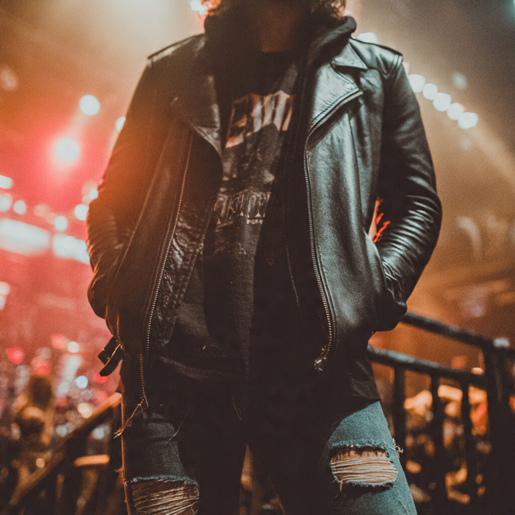 22 Best Rock Concert Outfit Looks for Maximum Impact 1 Leather Jacket Rock Concert Outfit Looks
