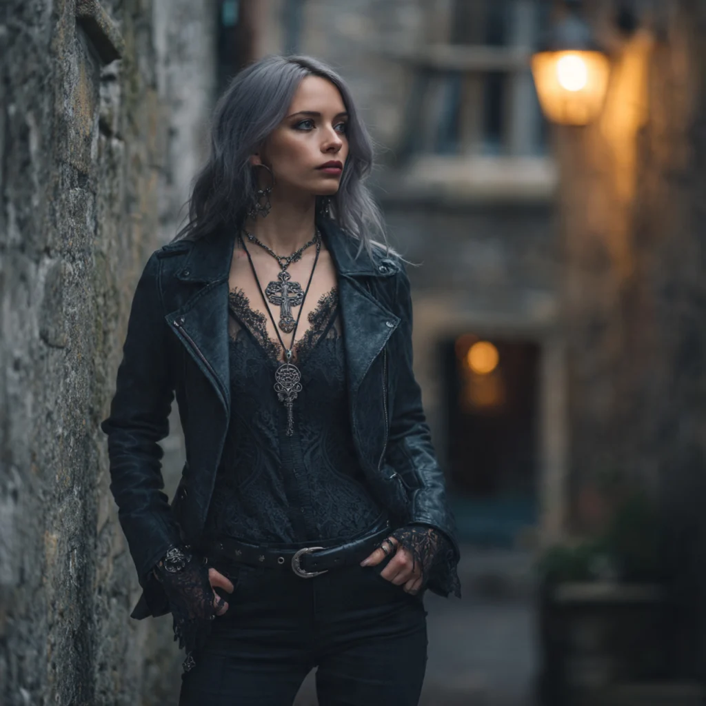 Leather Jackets in Trad Goth Outfits