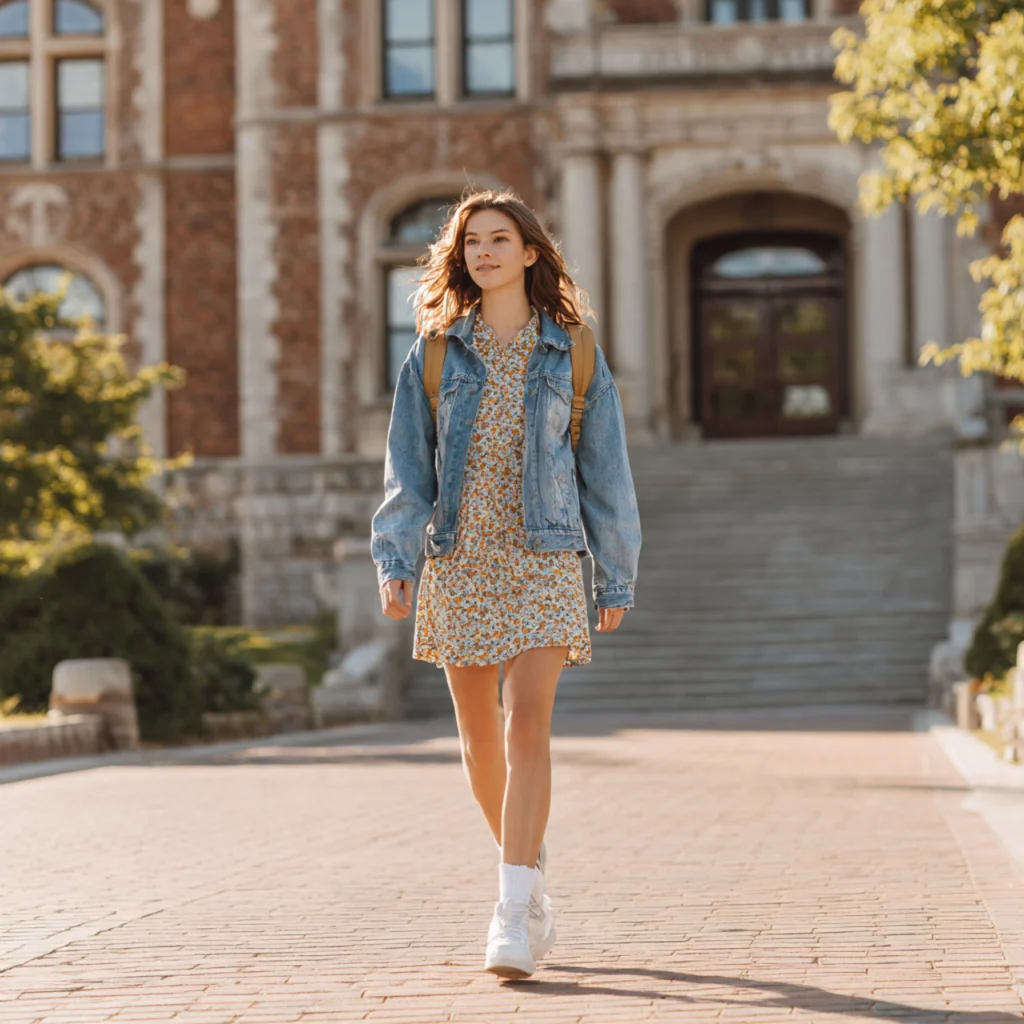 Light Denim Jacket Over Dress