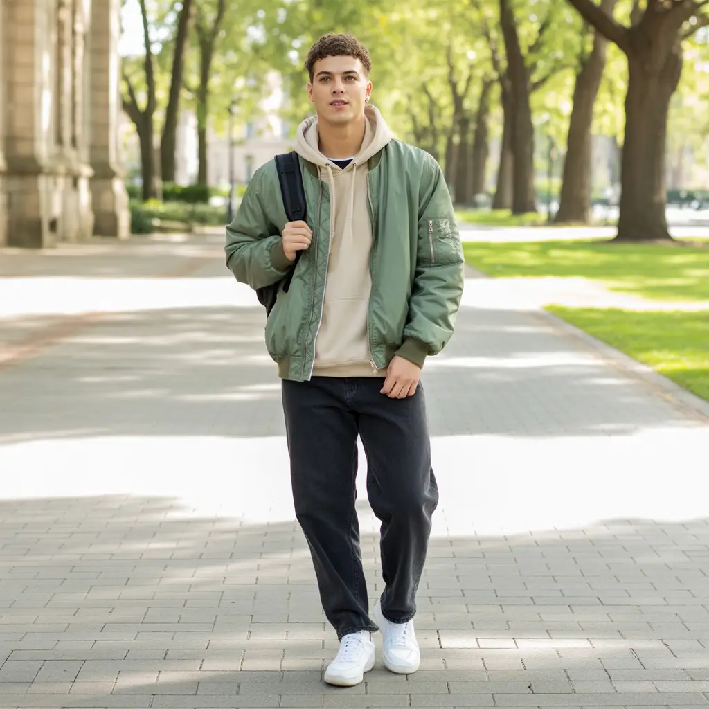 Lightweight Bomber Jacket Layers Back to School Outfits