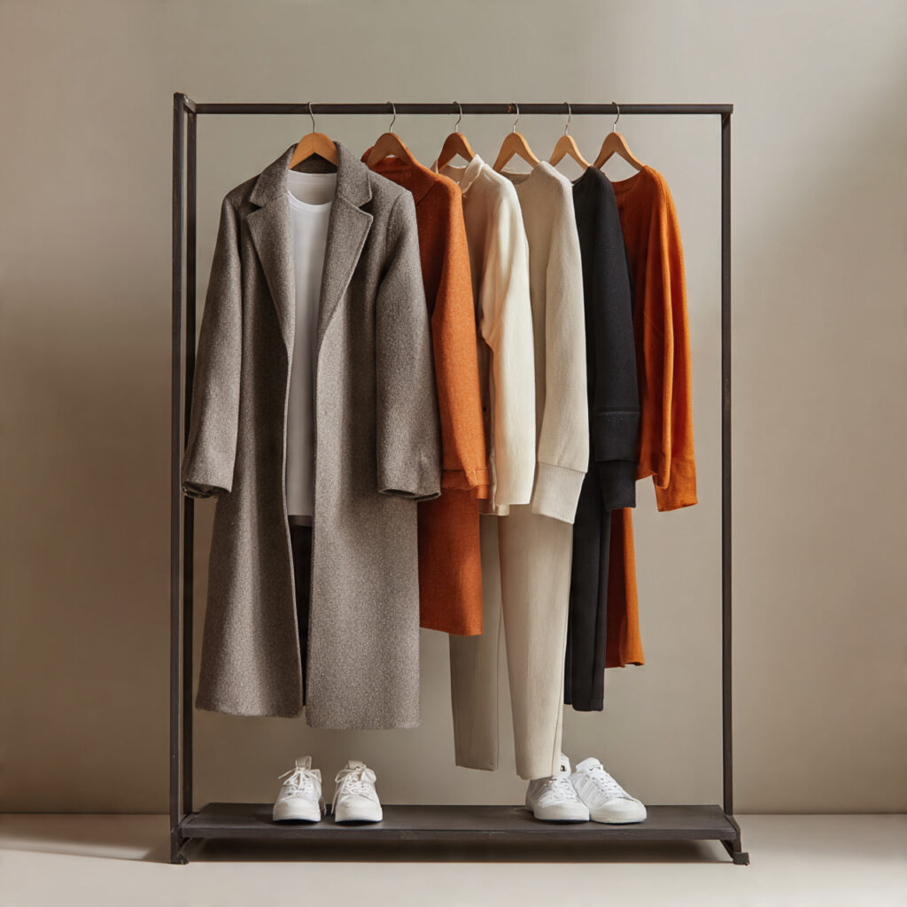 Longline Coat Over Streamlined Basics