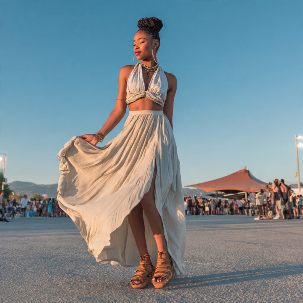 Maxi Skirts With Crop Tops