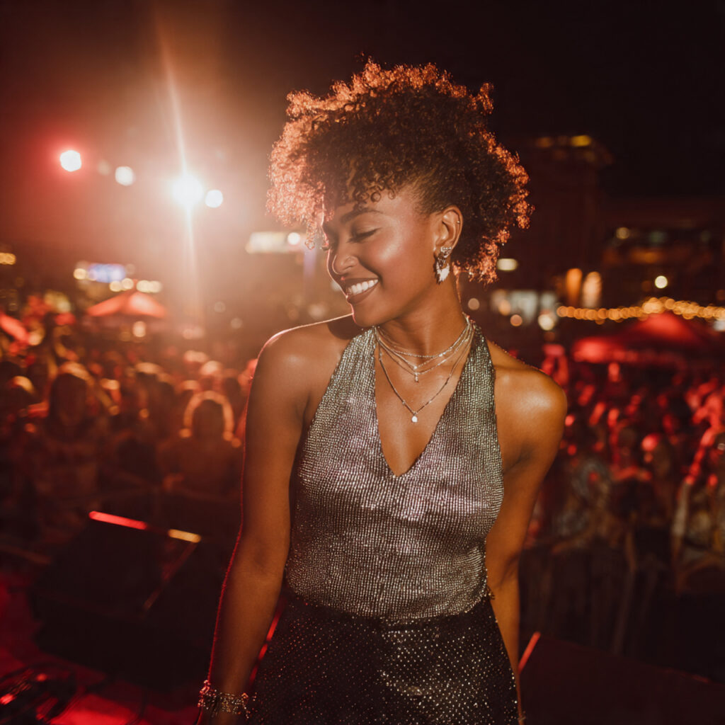 Metallic Accents for Nighttime Glow