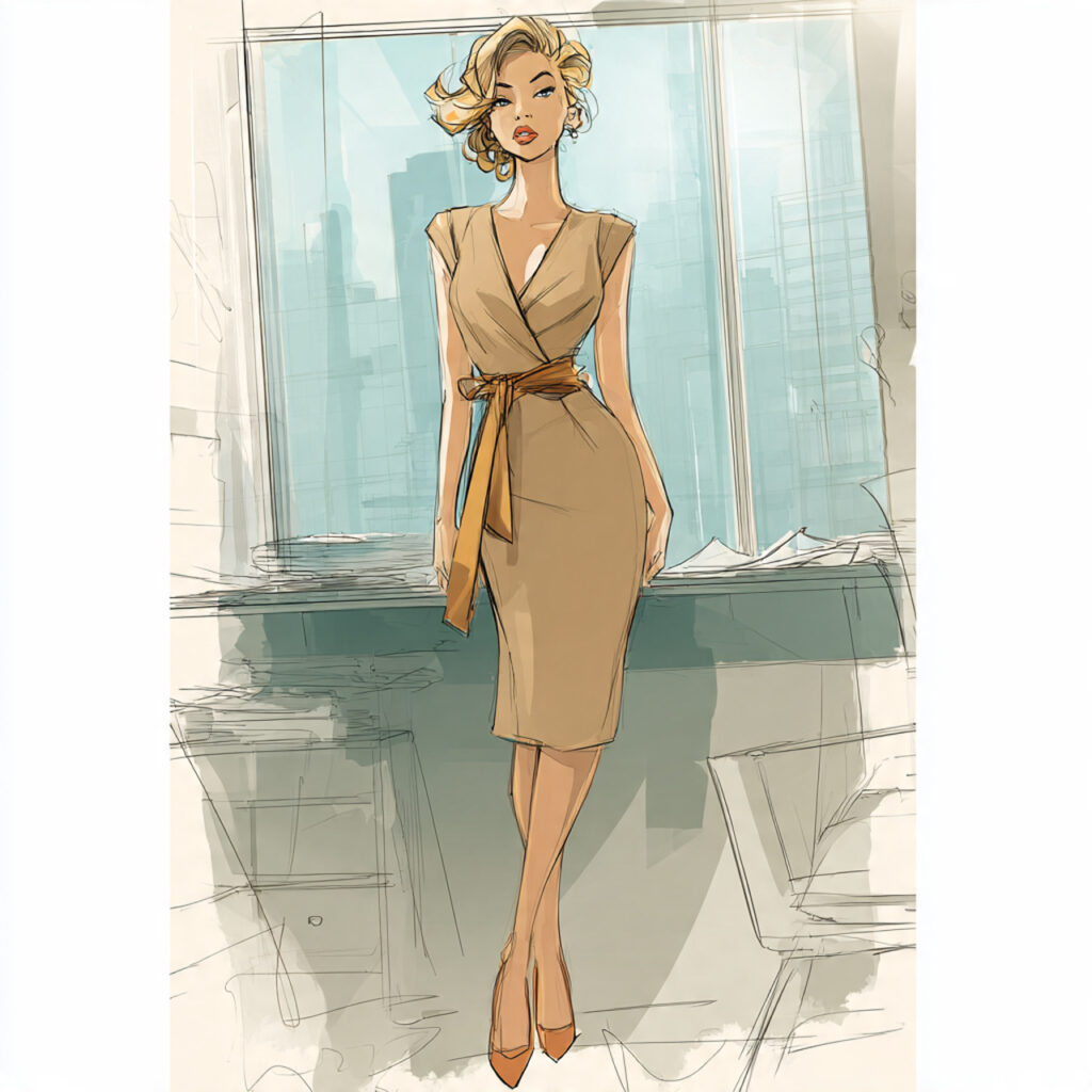 Midi Dress with Belt