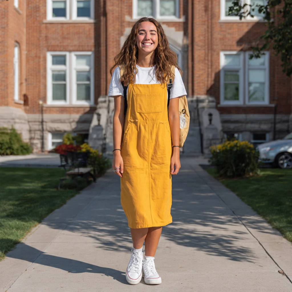 Midi Overall Dress with Tee