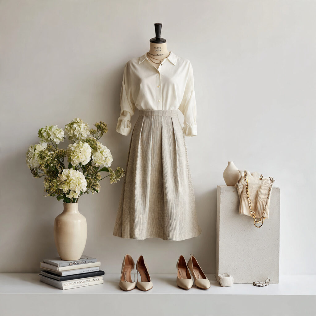 Midi Skirts for Controlled Femininity