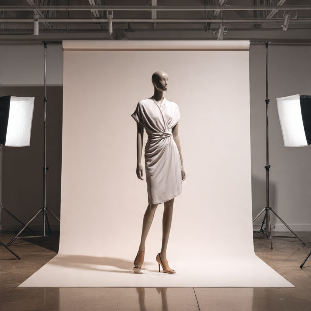 Minimalist Wrap Dress With Heeled Mules