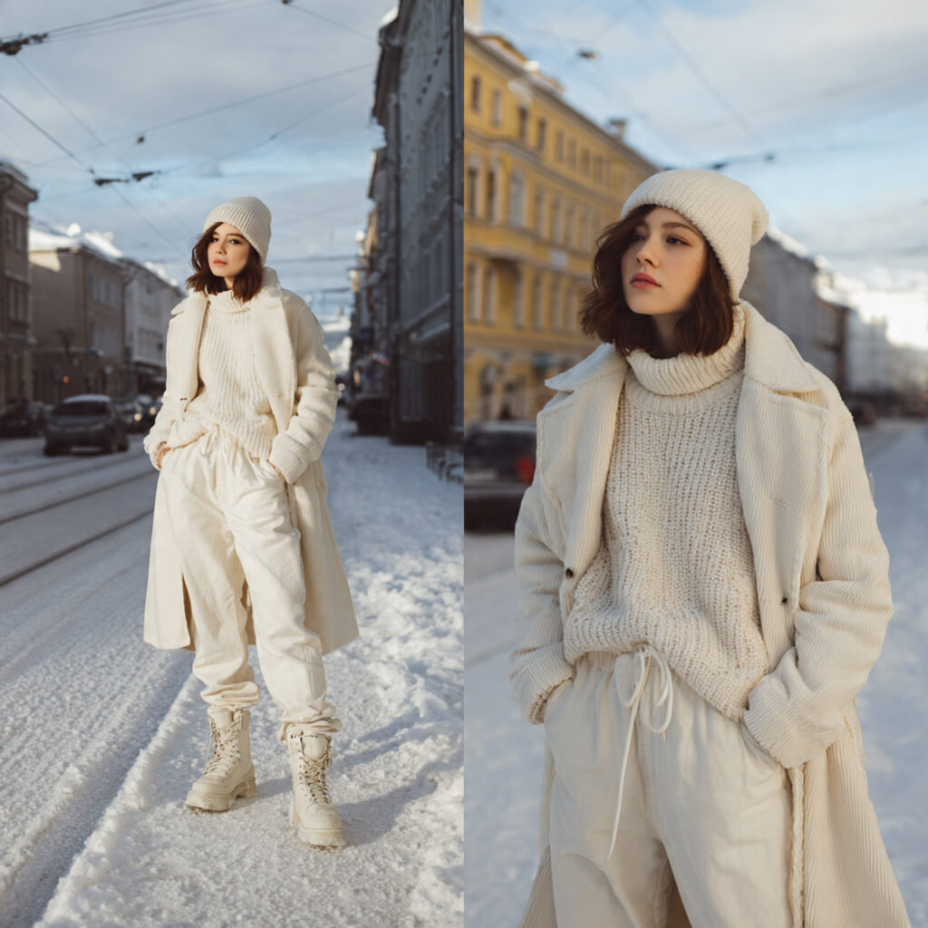 27 Trendy Winter Outfits for Teens: Layering, Color & Comfort 6 Monochromatic White Aesthetic Idea