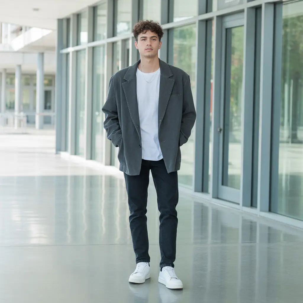 Oversized Blazer and Tee Back to School Outfits