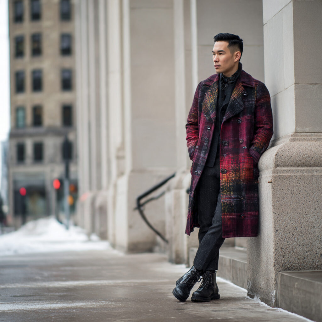 Plaid Coat Winter Fashion Outfits