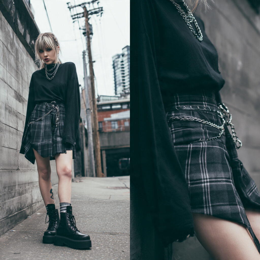 Plaid Skirts and Grunge Outfit Ideas with Edge