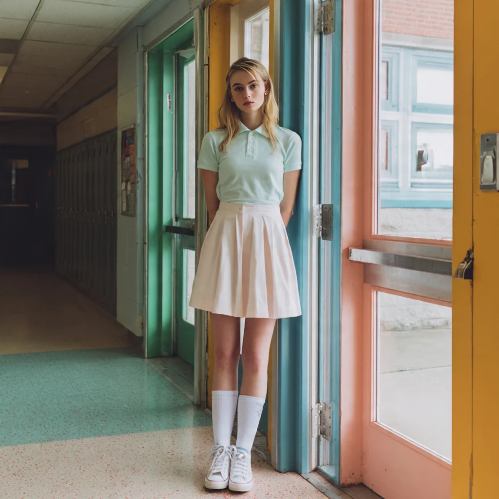 Polo Shirt with A-Line Skirt