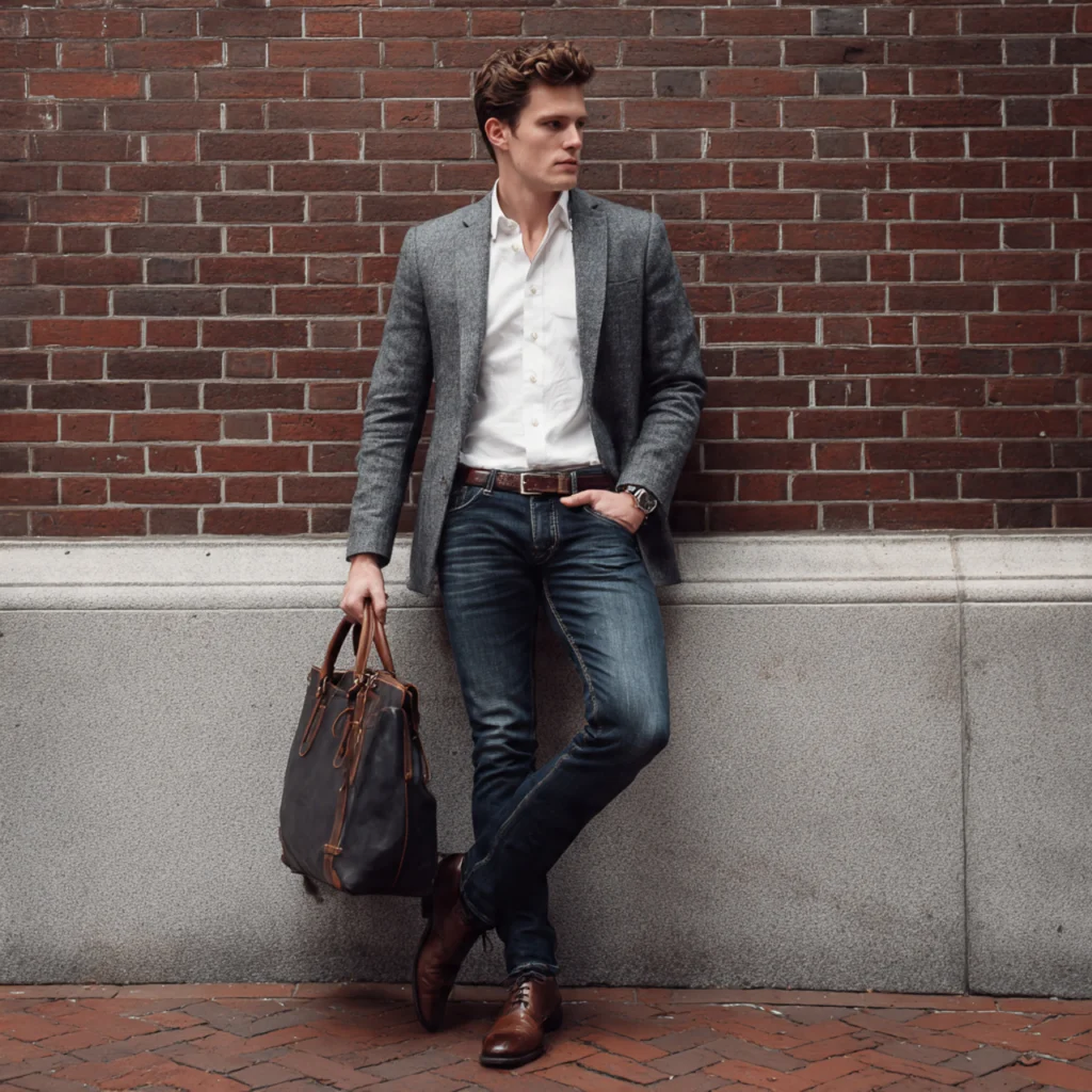 Preppy Back to School Outfits Blending Denim and Tailoring