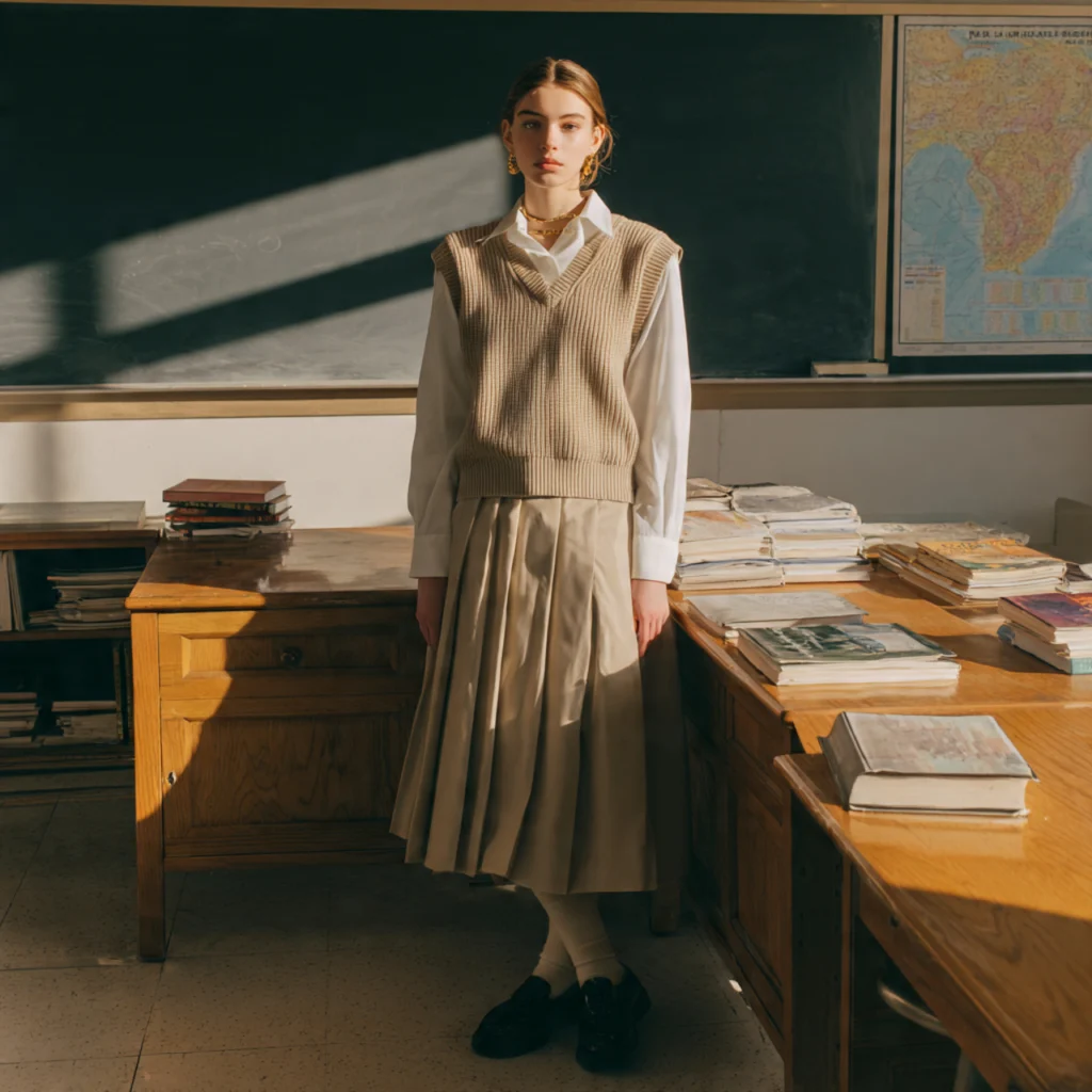 Preppy Back to School Outfits Featuring a Sweater Vest