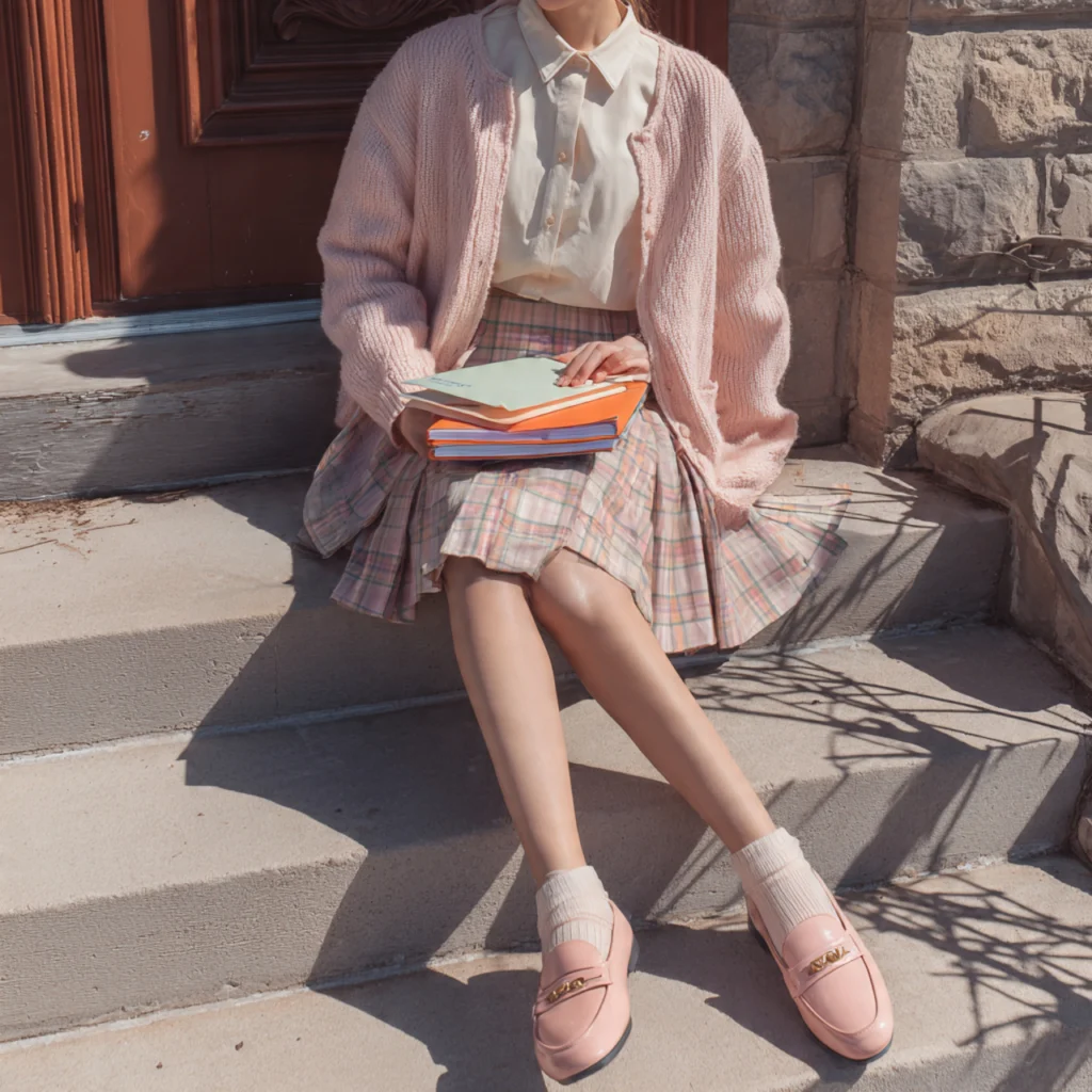 Preppy Back to School Outfits Including a Cardigan Instead of Sweater