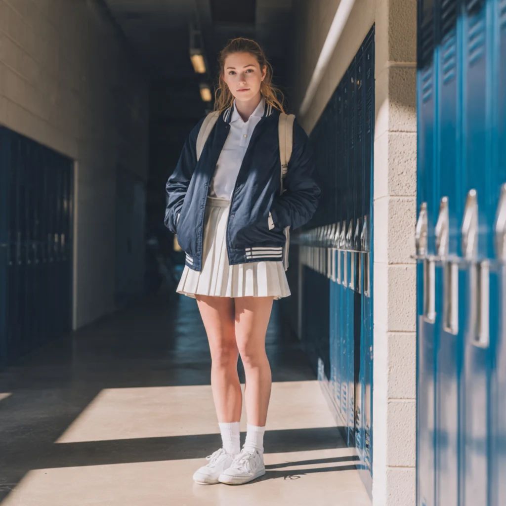 Preppy Back to School Outfits with a Varsity-Style Jacket