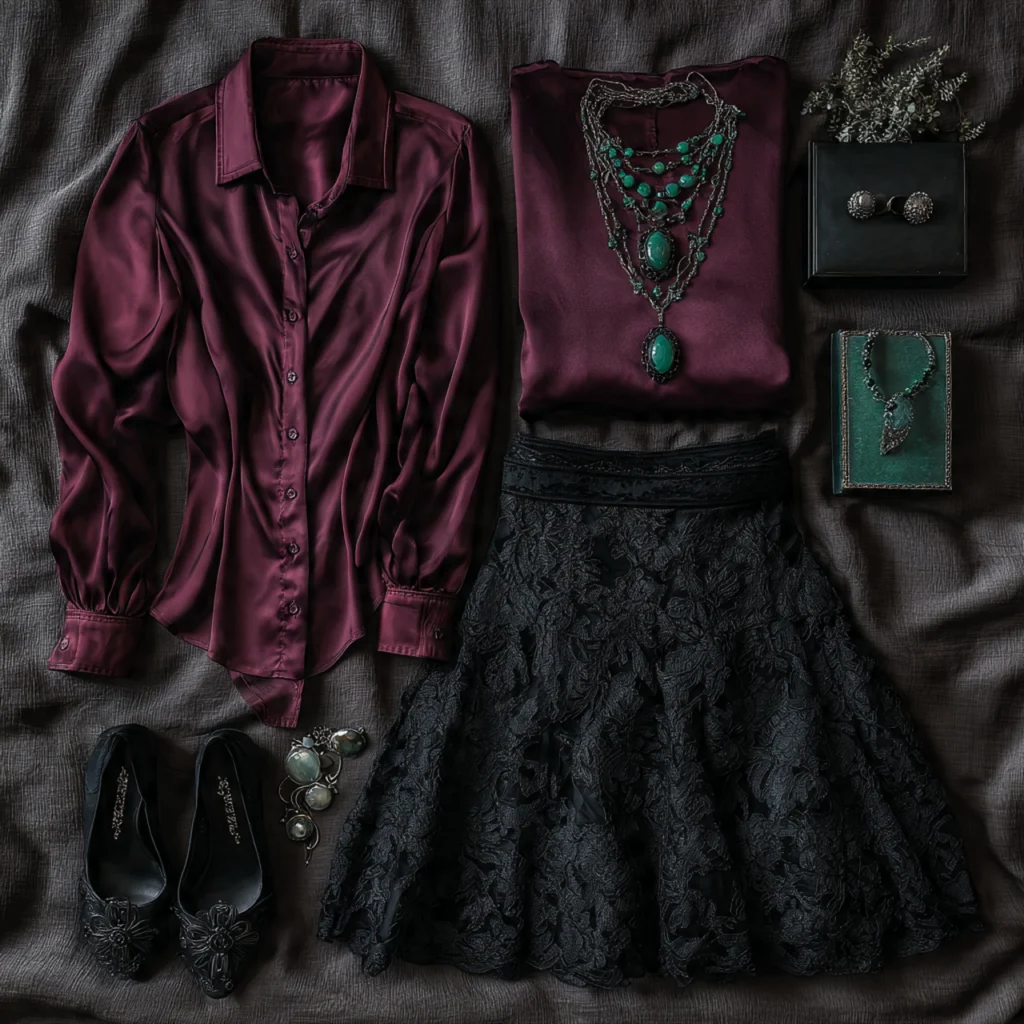 Romantic Goth Outfits for Mixed Contrast Colour