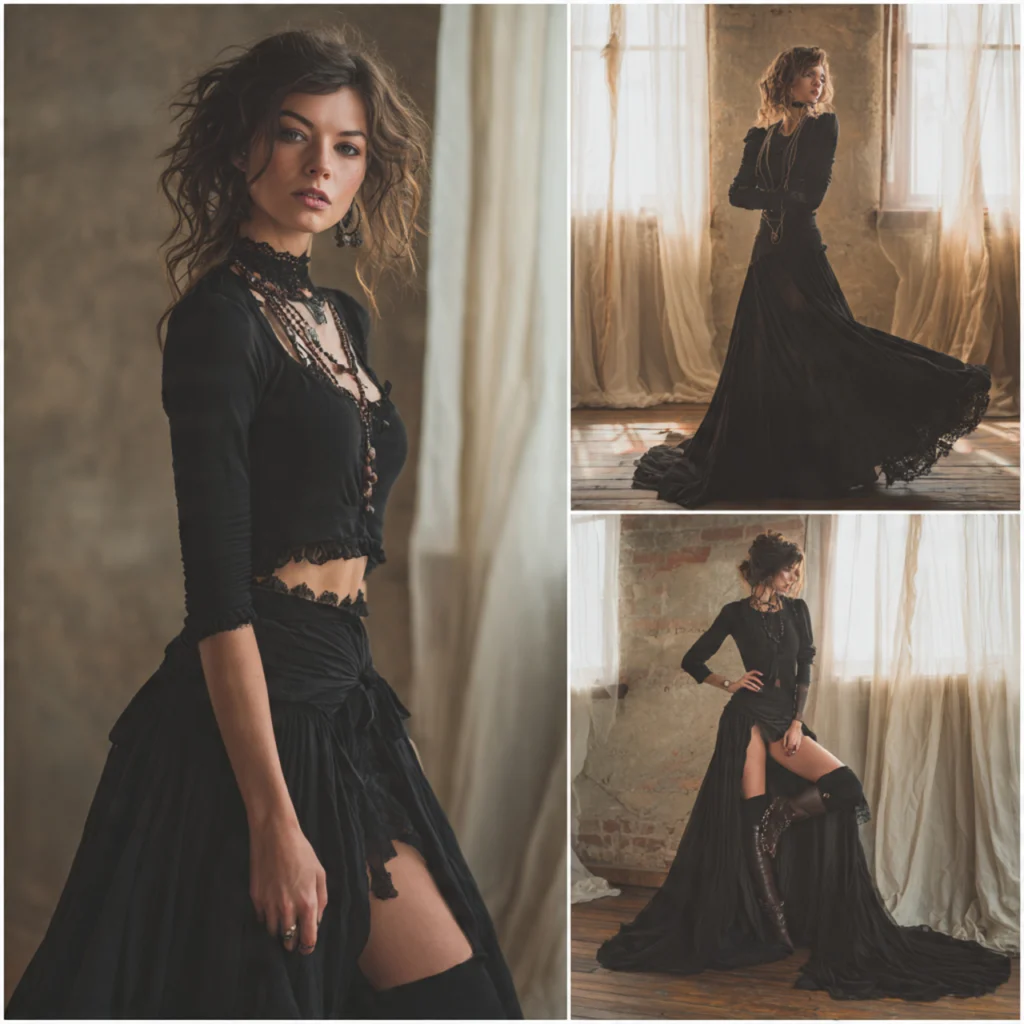 Romantic Goth Outfits with Bohemian Gothic Flair