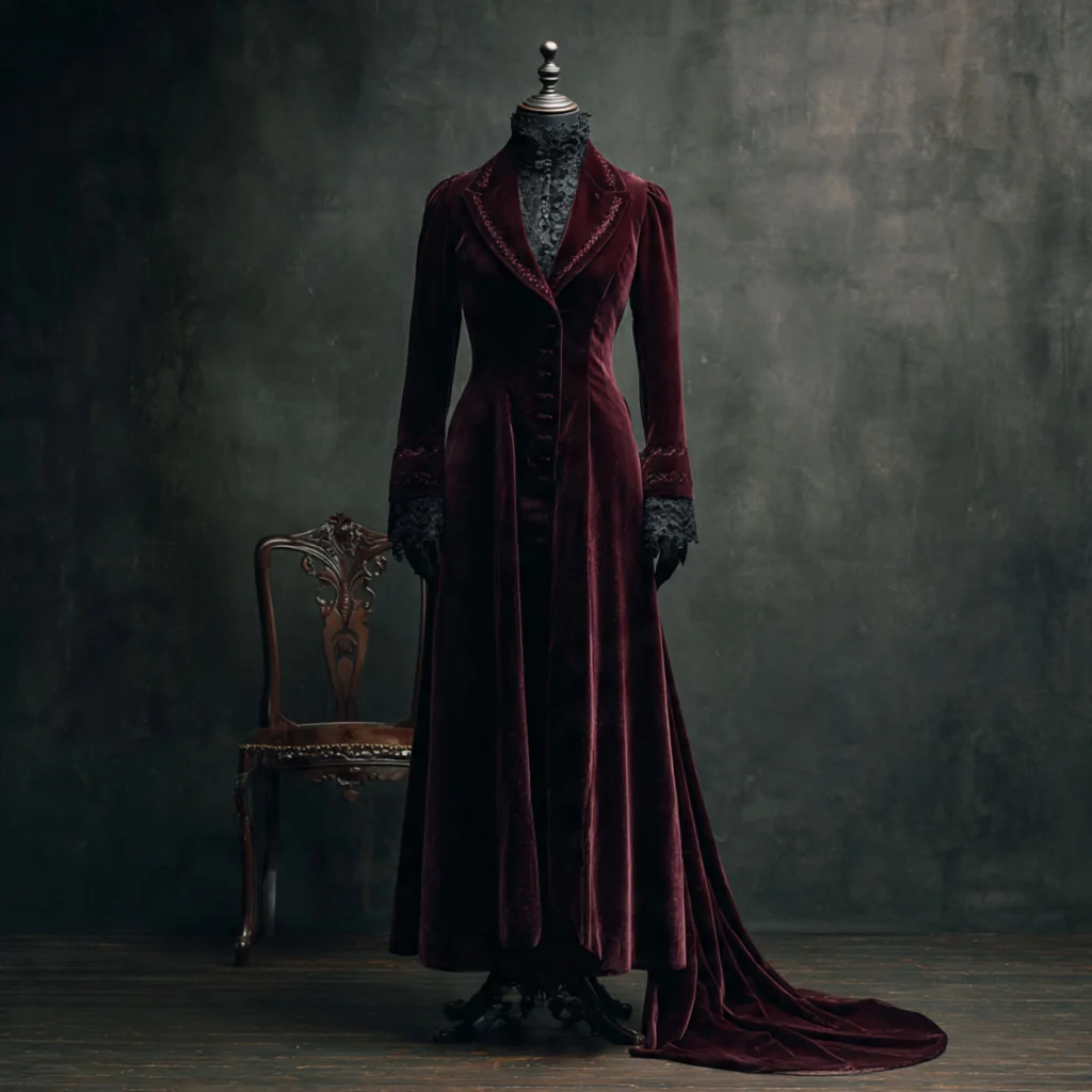 Romantic Goth Outfits with Bold Outerwear