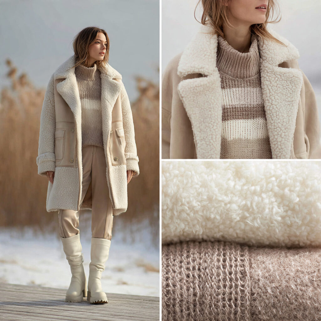 Shearling Coat Winter Fashion Outfits